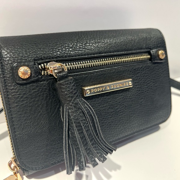 Poppy & Peonies Handbags - Poppy & Peonies Black Crossbody